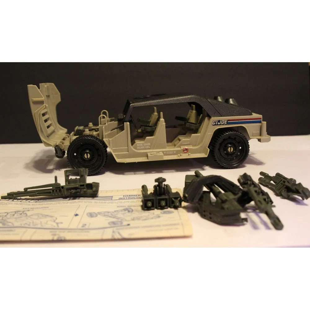 GI JOE Vintage Hammer Attack Jeep 1989 #6369 Incomplete For Parts o Restoration